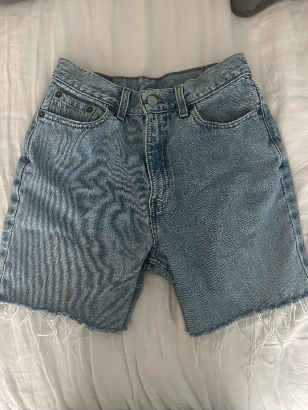 Vintage Levi's Light Blue High-Rise Cutoff Denim Shorts